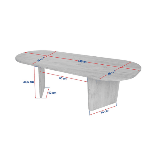 Calicosy - AMELIA Tafel - Licht hout - 130x65x40 cm