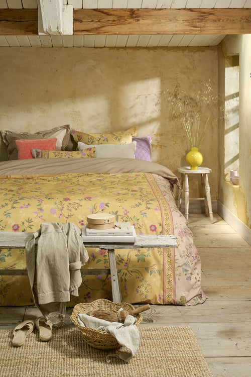 Pip Studio Dekbedovertrek Bodhi Flower - 140 x 200/220 cm - Geel