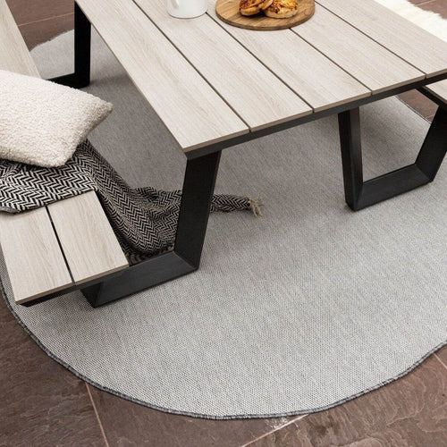Rond Buitenkleed Mono - Grijs/Wit - Dubbelzijdig - EVA Interior - 200 x 200 cm - vtwonen shop