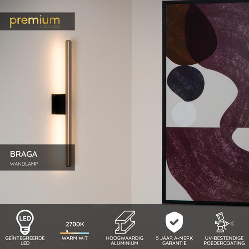 Lucide wandlamp BRAGA - Geïntegreerde LED - Koffie