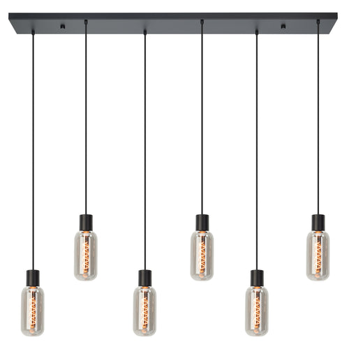 EGLO hanglamp Majone - e27 - smoke glas - 138 cm - zwart