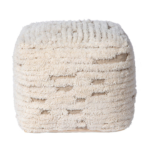 Atmooz poef Rub 40/50 - wit - Ø 50 x H 40 cm