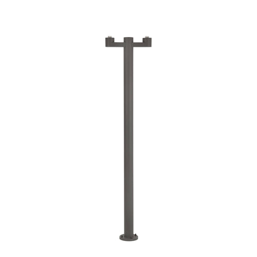 Faro Structure - 2 Lichts Buitenlamp Paal Donkergrijs - Alleen Sokkel IP44, E27