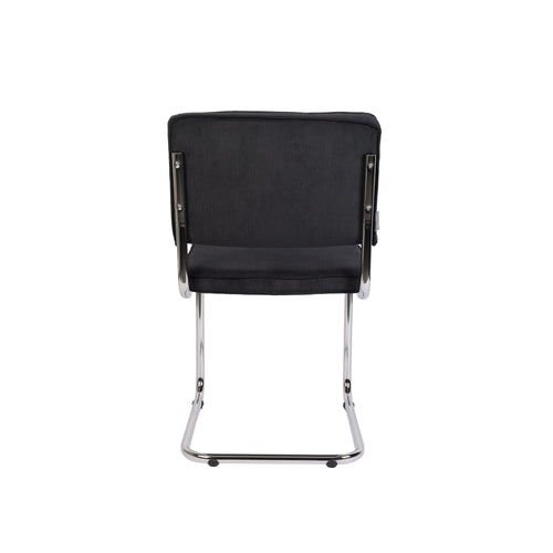 Zuiver Ridge Rib Eetkamerstoelen Zwart - Set van 2 - vtwonen shop