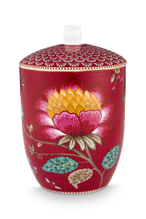 Pip Studio - Blooming Tales Fantasy Dark Red - Voorraadpot - Opbergpot - 1,5L
