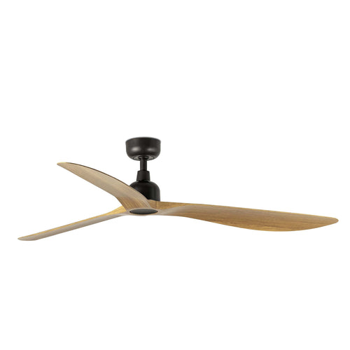 Faro Outwood Grote plafondventilator met 3 bladen, donkerbruin, eikenhout, IP44