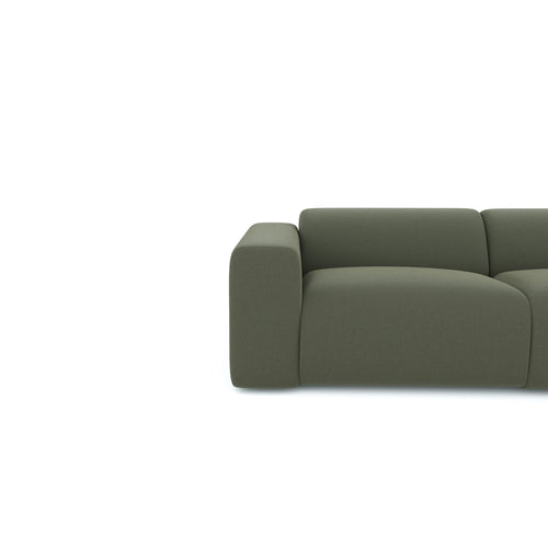 Sia Home - Grote hoekbank MYRA - kruispatroonweefsel olijfgroen 280cm