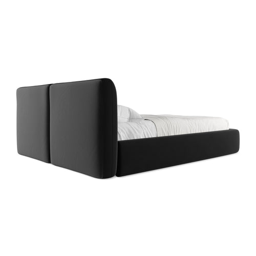 LaMiaSofa Bed met opbergruimte Milano - velours - zwart - 180x228x82
