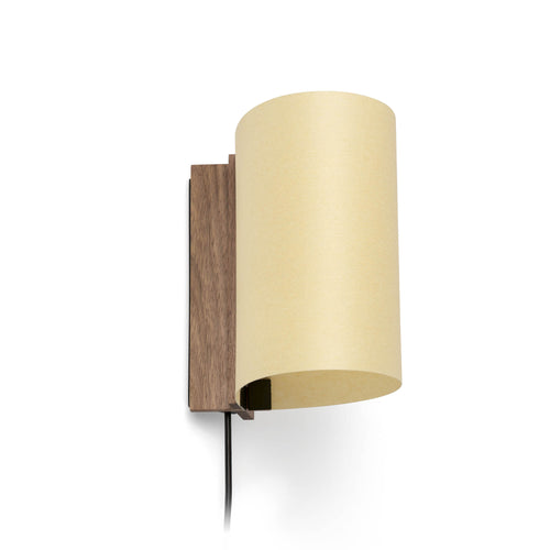 Faro Cata Cata 180cm LED-wandlamp, walnootkleur, beige kap, 2700K