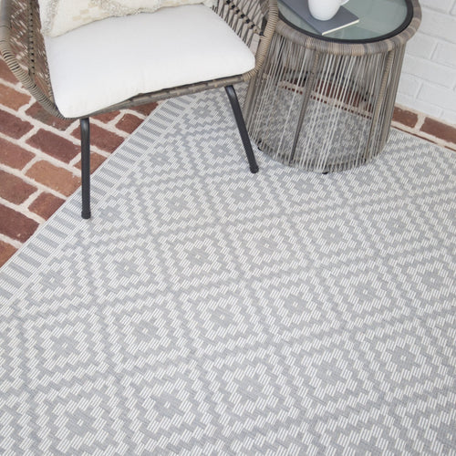 AFK Living vloerkleed Diamant - voor binnen en buiten - grijs - 200 x 290 cm