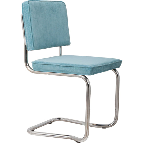 Zuiver Ridge Rib Kink Eetkamerstoelen Blauw - Set van 2 - vtwonen shop