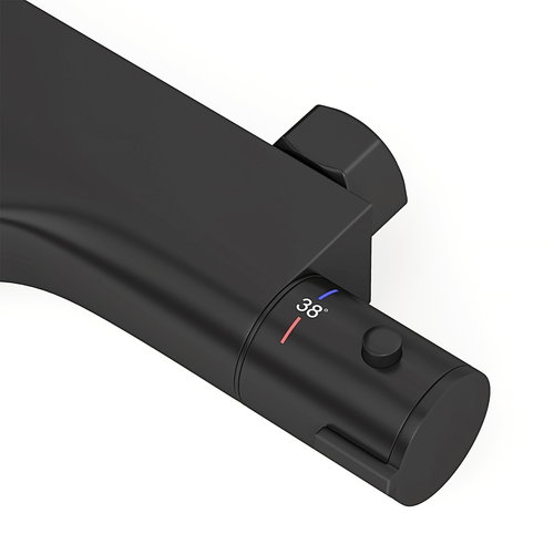 LOMAZOO thermostatische badkraan - mat zwart - 15 cm