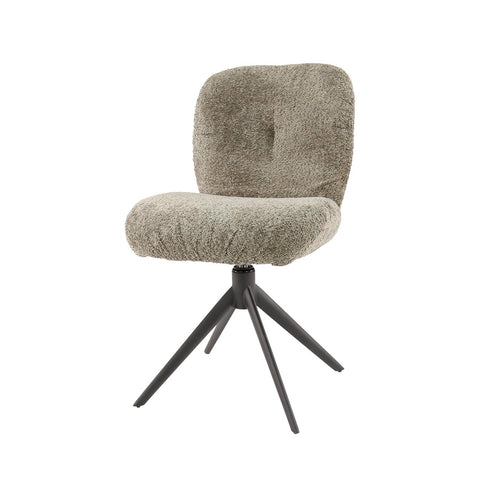 Giga Meubel Eetkamerstoel Comfort - Taupe Bouclé - Draaibaar - Set van 2 - vtwonen shop