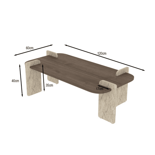 Calicosy - ELIA Salontafel - Naturel - 120x60x35 cm