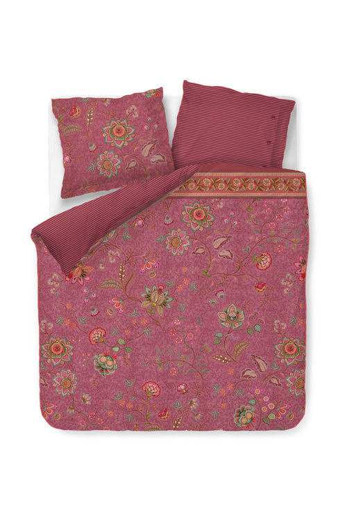 Pip Studio Dekbedovertrek Mumbai Evening - 260 x 200/220 cm - Donker roze
