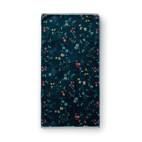 Pip Studio badlaken Les Fleurs - 70x140 cm - donker blauw - vtwonen shop