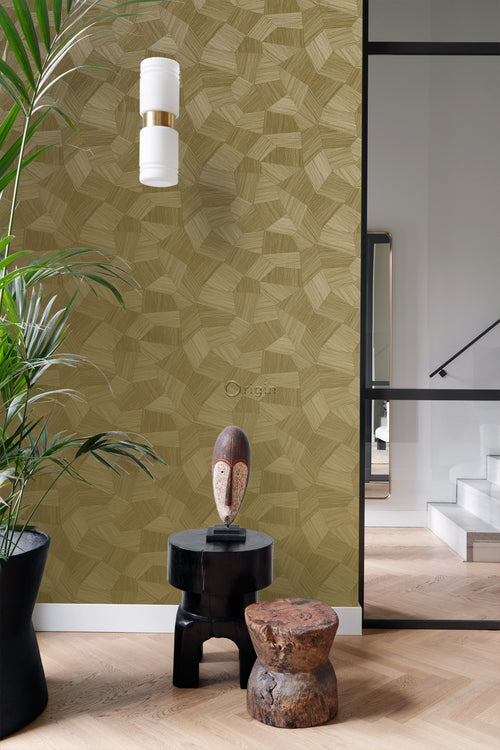 Origin Wallcoverings eco-texture vliesbehang grafisch 3D motief goud - 0.53 x 10.05 m - 347822 - vtwonen shop