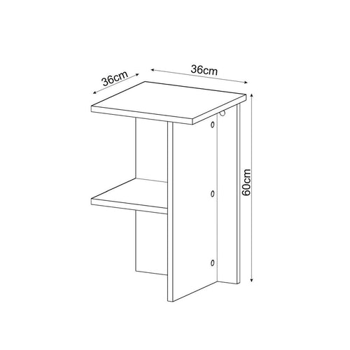 Calicosy - Vierkant nachtkastje met legplank LERAY - 36x36x60 cm