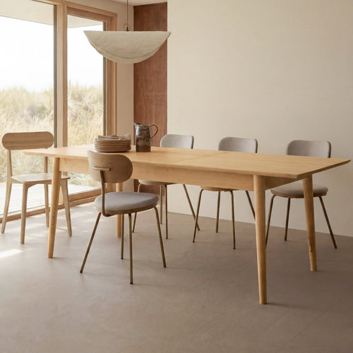 Tikamoon Uitschuifbare tafel in massief mangohout voor 6/8 personen - Naturel