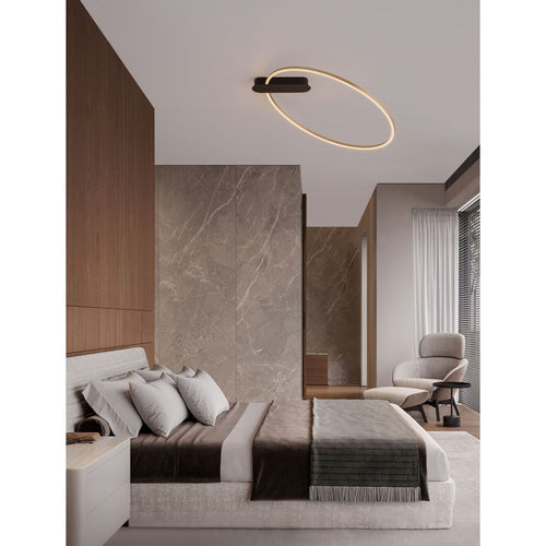 Nova Luce KIKLOS Geïntegreerde LED-plafondlamp, messing goudkleurig, Triac dimbaar, 30W, 1250lm, 3000K