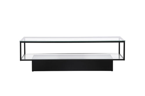 Rebellenclub Salontafel Lucera - 130 x 60 cm - Zwart met Glazen Blad - vtwonen shop