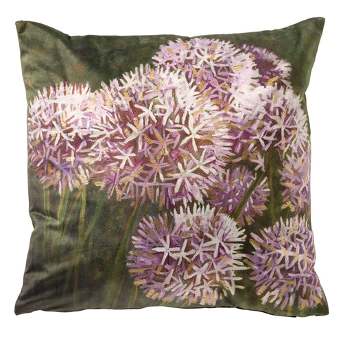 DIANTHE - sierkussen 45x45 cm - bloemenprint - Orchide Ice - paars, groen