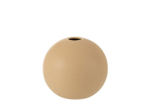 J-Line vaas Bol - keramiek - beige - medium - Ø 18 cm