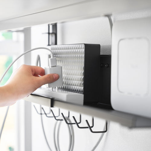 Yamazaki Smart Kabel- en routerorganizer voor onder bureau uitschuifbaar - Zwart