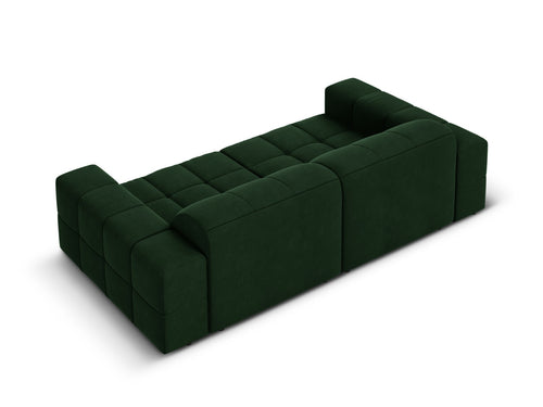 Cosmopolitan Design Bank Chicago 3-zits, flueel flessengroen - 102x212x78cm