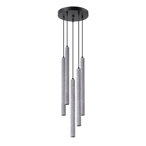 Sollux Lighting Hanglamp PASTELO 5P beton - 25x25x110cm