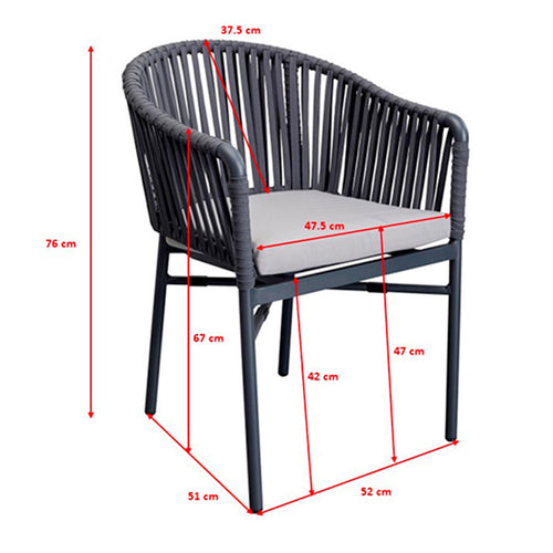 Kare Design Tuinstoel met armleuningen Santanyi grijs