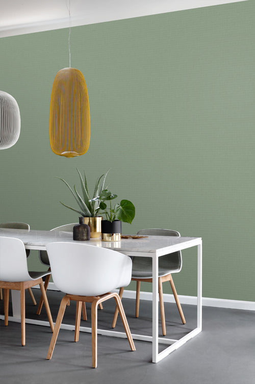 ESTAhome behang linnenstructuur jade groen - 53 cm x 10.05 m - 148745