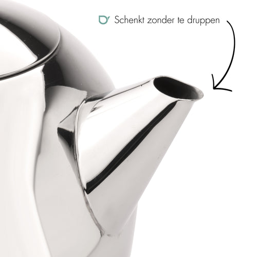Bredemeijer - Dubbelwandige theepot Minuet Santhee - 0,5 liter - RVS - – vtwonen Bredemeijer - Dubbelwandige theepot Minuet Santhee - 0,5 liter - RVS - – vtwonen