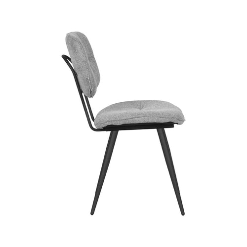 Label51 Eetkamerstoel Lux - Grijs Stof - Zithoogte 50cm - Set van 2 - vtwonen shop