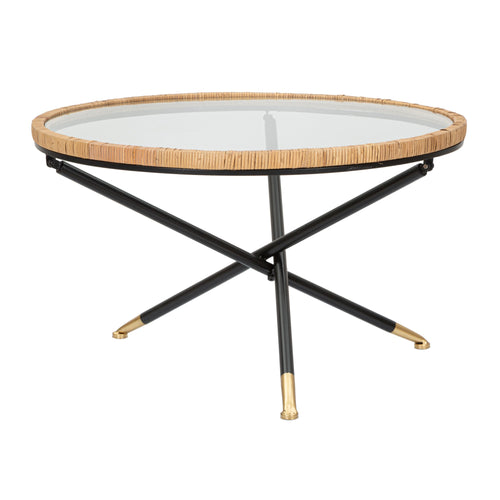 Mauro Ferretti koffietafel - Ø 80x46,5 cm - zwart/bruin