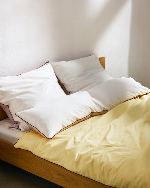 noo.ma Oba kussensloop katoensatijn 300 TC - Classic White 80 x 80 cm