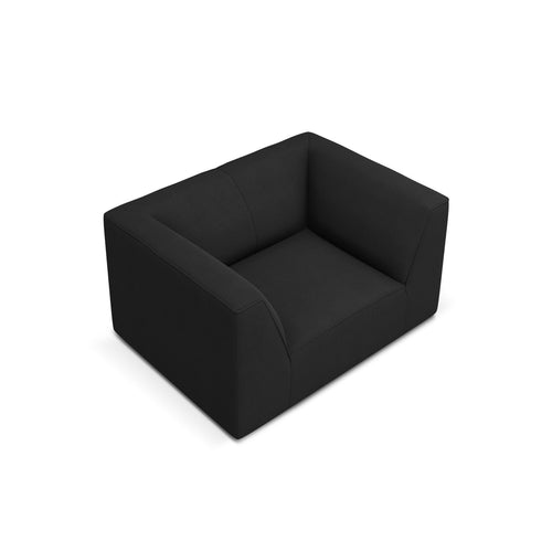 Cosmopolitan Design - Fauteuil Siena structurele stof zwart - 92x120x69cm