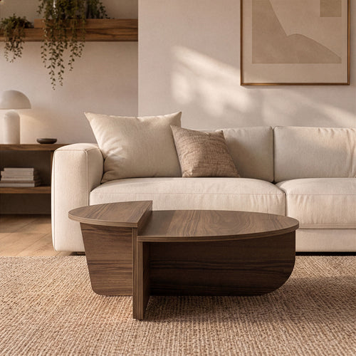 Calicosy - ORION Set van 2 salontafels - Licht hout - 90x90x35 cm