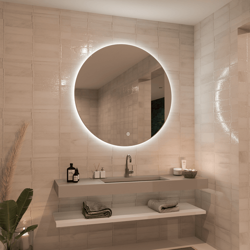 LOMAZOO badkamerspiegel Austin - met LED verlichting & anti condens - rond - 100 cm
