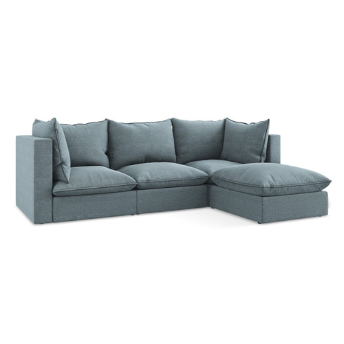LaMiaSofa hoekbank rechts Ravenna - bouclé - jeans - 255x165x77