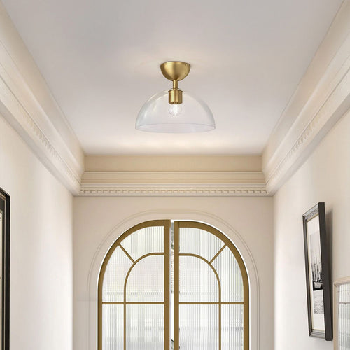 Bowl Semi Flush Deckenleuchte Modern Gebürstetes Gold 1x E27
