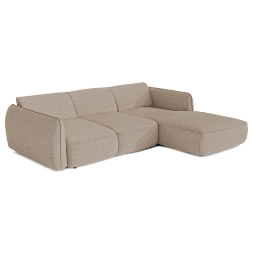 Sia Home - Rechte hoekbanken LIVIA - Bouclette stof - Beige - 274cm