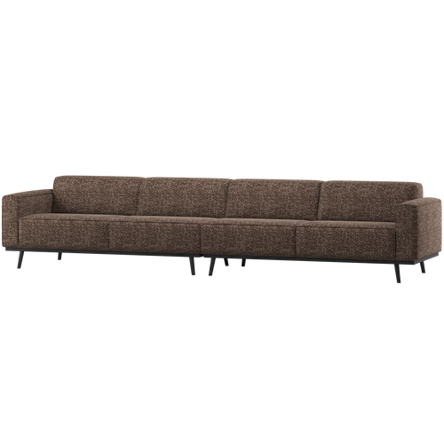 WOOOD 4-zits bank xl 327 cm Statement - Polyester - Bruin Melange - vtwonen shop