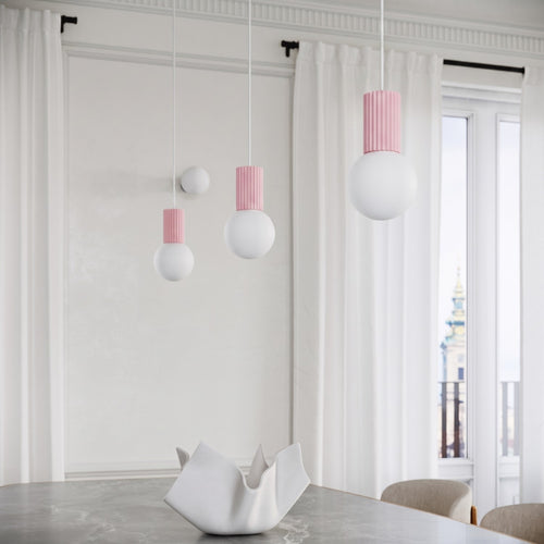 Sollux Lighting Hanglamp HALO 1 roze - 12x12x120cm