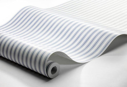 Borastapeter behang strepen vergrijsd blauw - 53 cm x 10.05 m - 660511