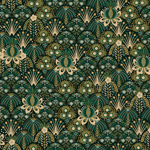 ESTAhome behang vintage bloemen in art nouveau stijl groen - 50 x 900 cm - 131507 - vtwonen shop