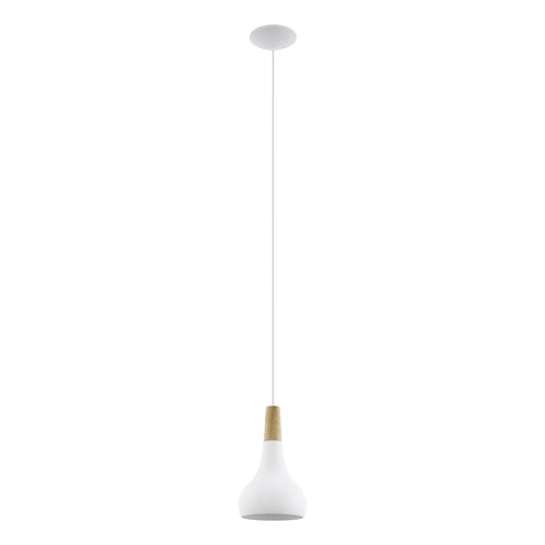 EGLO hanglamp Sabinar - e27 - ø 18 cm - wit/bruin - vtwonen shop