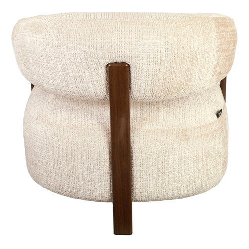 DÉJA Living Fauteuil Kalmar - Taupe/Walnoot Stof - 76x71x70cm - vtwonen shop