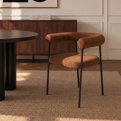 Premium Interiors - Set van 2 stoelen LOU - getextureerd fluweel terracotta 64cm