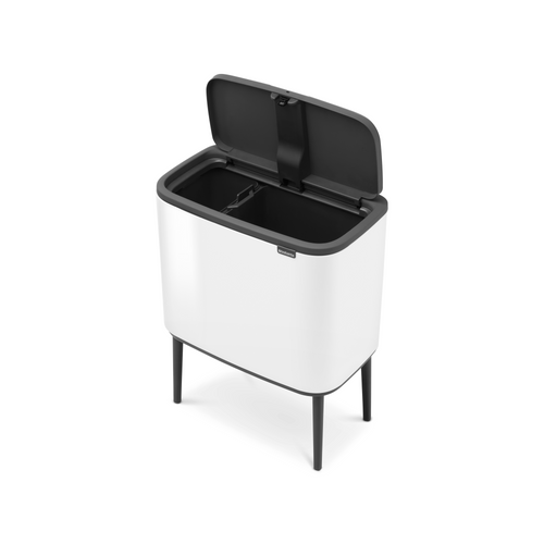 Brabantia Bo Touch Bin, met 2 binnenemmers, 11 + 23 liter - White